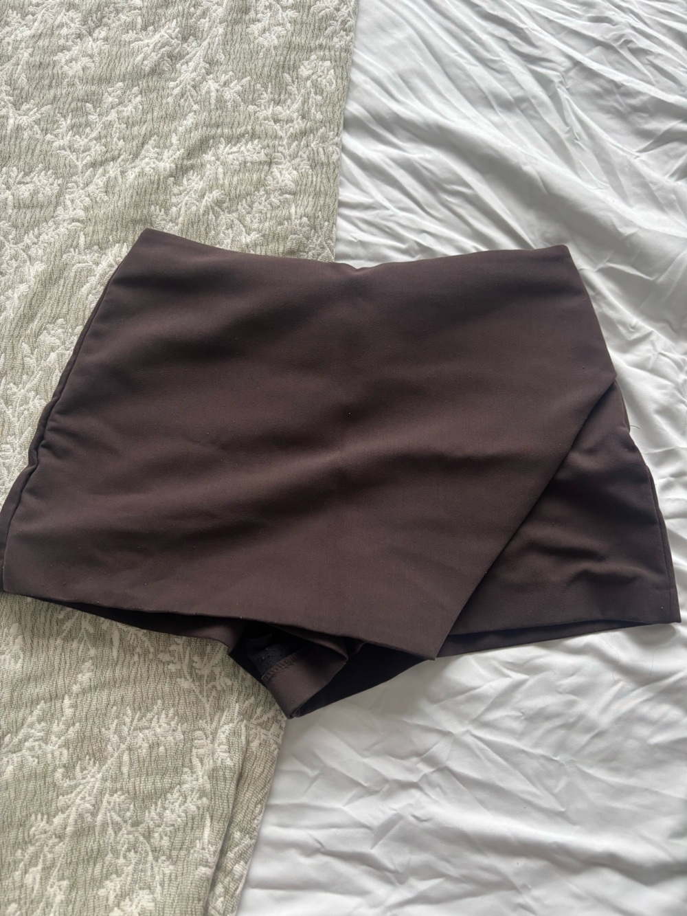 Zara Brown Chino-Style Skort